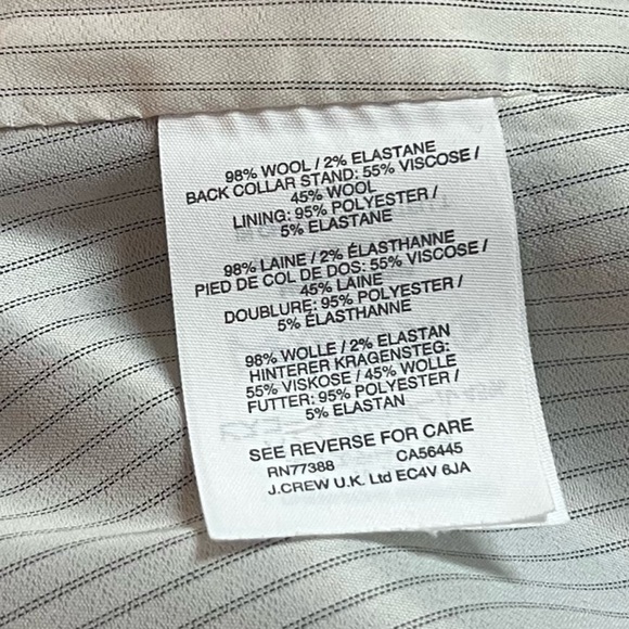J.CREW Classic Black Stand Collar Wool Blend Single Button Regent Blazer Size 0 - Picture 10 of 11